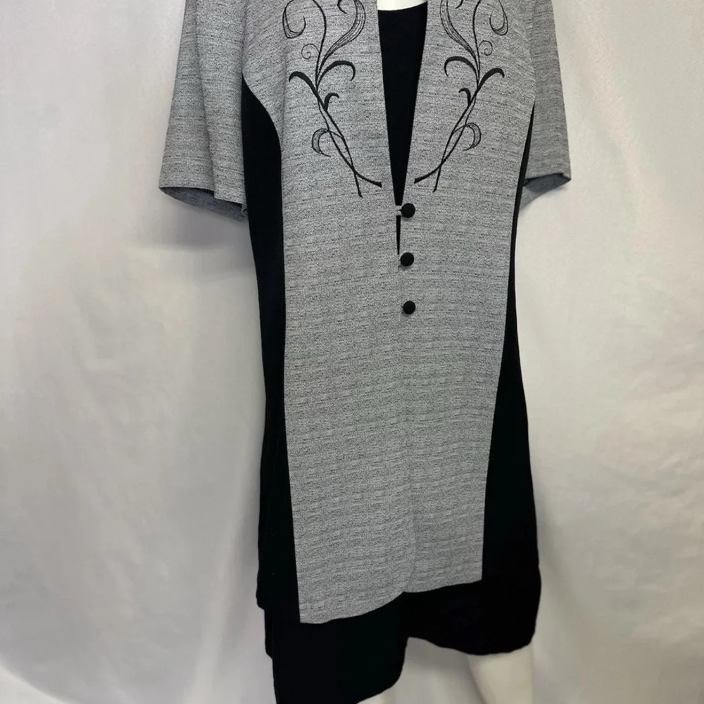 Vintage Dressbarn  Dress Womens Size 22W  Black / Gray - Picture 4 of 5